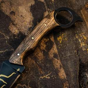 Cuchillos de Caza y Camping Profesionales de Acero Inoxidable D2, Mango de Madera, Hoja de Supervivencia de Alta Calidad para Exteriores, Personalizable OEM - Product Image 4