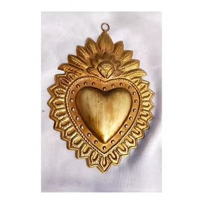 Medallón de Corazón de Metal Puro, Adorno para el Cuello, Regalo de Sagrado Corazón, Medallón de Primera Comunión, Espacio para Recuerdos - Product Image 6