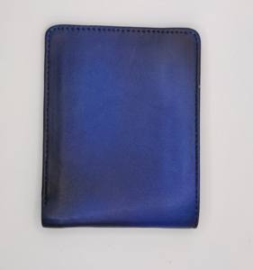 Portefeuilles bleus en cuir véritable pour hommes, avec logo et motifs personnalisés, multi-emplacements pour cartes RFID, doublure souple, porte-cartes de qualité supérieure, vente en gros - Product Image 4