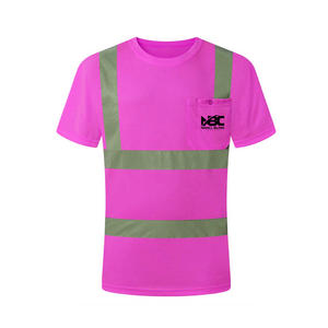 Camisa DE SEGURIDAD reflectante fluorescente de alta visibilidad personalizada, secado rápido, manga corta, trabajo de construcción de alta visibilidad. - Product Image 1