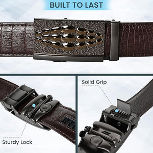 Ceinture en cuir véritable de luxe réglable de haute qualité pour hommes, longueur personnalisée directement du fabricant pour costume décontracté d'affaires - Product Image 4