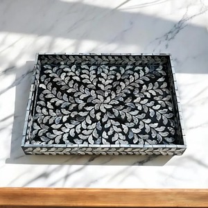 Suministro al por mayor, bandeja de servicio duradera ecológica hecha a mano de perla madre de lujo multifuncional para cocina, comedor, sala de estar - Product Image 1