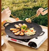 Plaque de cuisson coréenne antiadhésive pour barbecue, compatible induction, portable pour camping