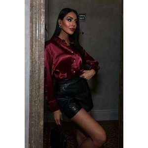 Chemise de soirée en satin premium 3438, élément de mode simple - Product Image 6