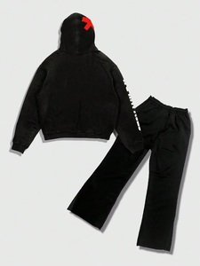 Chándal personalizado para hombre, ropa de calle, conjunto de chándal de 2 piezas, sudadera con estampado de calle para hombre y pantalones de chándal, chándales personalizados ajustados para hombre - Product Image 2