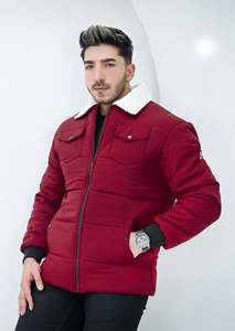 Gran oferta, venta al por mayor, abrigo de invierno de Color sólido para exteriores, chaqueta gruesa cálida para hombre, chaqueta acolchada con logotipo personalizado - Product Image 3