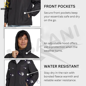เสื้อกันฝนผู้ชายมีฮู้ด เสื้อกันลมผู้ชาย เสื้อแจ็คเก็ตกันน้ำน้ำหนักเบา - Product Image 4