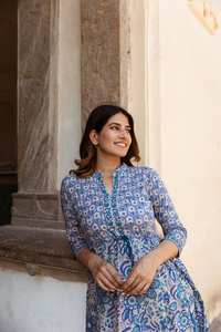 Robe en coton imprimée à la main, style bohème, pour les vacances d'été, décontractée, occasionnelle - Product Image 4