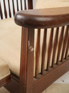 Chaise longue en bois rembourrée avec accoudoirs et assise et dossier rembourrés, tissu durable, mobilier d'extérieur pour hôtel - Product Image 5