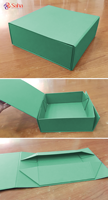 Boîtes en papier kraft auto-élevables, recyclables, biodégradables, faites à la main, pliables à plat, rigides, avec revêtement UV, gaufrage et logo personnalisé