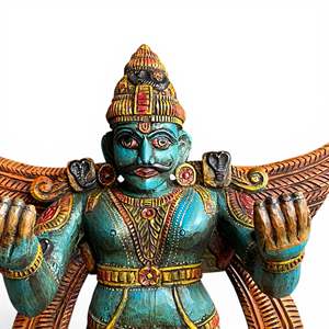 Escultura de Garuda Pintada a Mano, Arte Moderno Vintage, Decoración Tradicional para Oficina, Hogar, Navidad, Artesanía Metálica Decorativa - Product Image 3