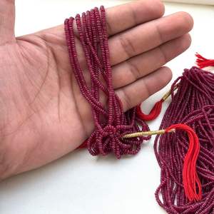 Cuentas Redondas Lisas de Rubí Rojo Natural de Alta Calidad Premium de 2 mm a 3 mm para la Elaboración de Joyería Fina - Product Image 3