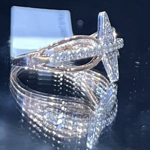 แหวนทองคำแท้14K 18K ที่สวยงามพร้อมเพชรธรรมชาติของขวัญแฮนด์เมดแบบดั้งเดิมสำหรับเครื่องประดับชั้นดีที่ไม่เหมือนใครของเธอ - Product Image 4