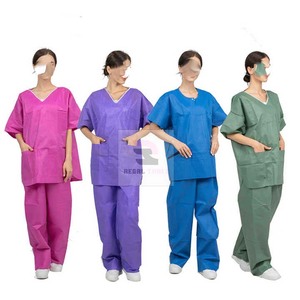 ชุดสครับผ้านอนวูฟเวนแขนสั้นชุดยูนิฟอร์มแพทย์พยาบาลชุดโรงพยาบาลระดับพรีเมียม - Product Image 6