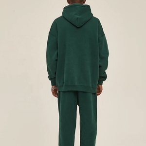Meilleure vente Midweight à capuche solide hommes respirant personnalisé surdimensionné 2 pièces ensembles 100% coton polaire propre votre conception - Product Image 3
