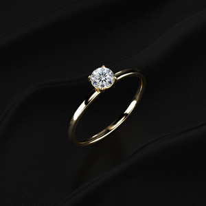 Anillo de Compromiso de Moissanita de Corte Redondo de 1 Quilate, Oro Sólido de 14K, Anillo de Boda Minimalista Solitario, Joyería Fina al por Mayor, Regalo para Ella - Product Image 3