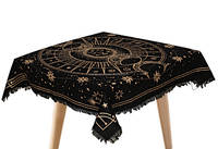 Tissu d'autel suspendu aux Phases de la lune céleste dorée Tissu de couverture de table écologique Conceptions élégantes pour couverture de table