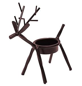Porte-bougie en métal en forme de renne, fait à la main, écologique, décoratif, pour Noël, Pâques, bougeoir pour bougie chauffe-plat, décoration festive pour la maison, moderne, pour les fêtes - Product Image 2