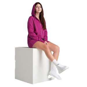 Sudadera con capucha de lana con cremallera completa de moda de alta calidad para mujer con traje corto de lana hecho de tela de lana polivinílica de algodón - Product Image 5