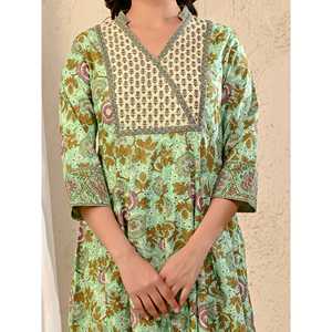 Vestido Casual de Algodón Estampado Pista para Mujer, Estilo Hippie Elegante, Cintura Natural, Transpirable, Largo hasta el Suelo, ODM 5XL - Product Image 2