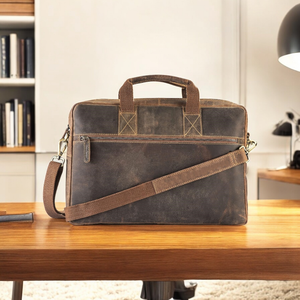 Elegant Urban Leather brief <b>case</b> with Polished Hardware and Minimalist Design - Product Image 2