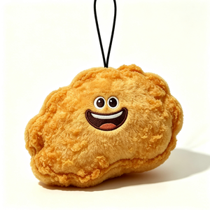 Pochette en peluche personnalisée en forme de nuggets de poulet, porte-monnaie en peluche en forme de poulet frit, sac à fermeture éclair en peluche sur le thème de la restauration rapide - Product Image 5