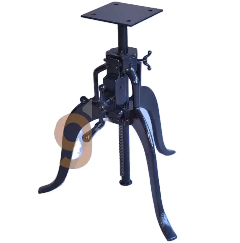 Hot Sale Industrial Retro Restaurant Furniture Hand Crank Height Adjustable Cast Iron Heavy Crank Dining Table Base Legs