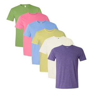 Unisex Fine Jersey T-Shirts 100% <b>Ring</b>-Spun Cotton Plain Solid Tees, Bulk Wholesale Packs - Product Image 3