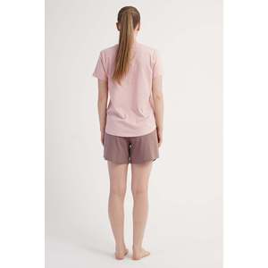 Conjunto de Top y Pantalones Cortos KADIN P.SUPREM O YAKA KISA KOL ETEGI OVAL SORT - Rosa - Rosa - Product Image 4