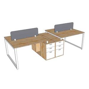 HBRT072 โต๊ะสี่ขาทรงสี่เหลี่ยมพร้อมตู้ไม้ธรรมชาติ ดีไซน์สไตล์มินิมอล - Product Image 3
