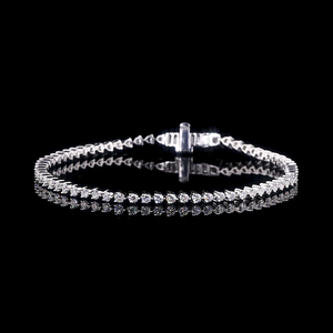 Brazalete de Tenis de Lujo con Diamantes Cultivados en Laboratorio de 3 Puntas, Longitud y Quilates Personalizables, Joyería Fina al por Mayor - Product Image 1