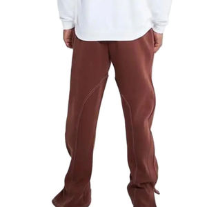 Most Selling Anti-Wrinkle <b>Men's</b> Sweatpants Elastic Waist Mid-Waist Canvas <b>Flare</b> Stacked <b>Trouser</b> - Product Image 2