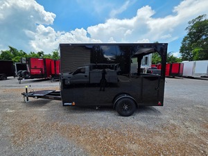 รถพ่วงสัมปทาน7 'x 12' พร้อมช่อง4 'สีดำสำหรับขนมขบเคี้ยวและไอศกรีมมีชิปแบบกำหนดเอง - Product Image 6