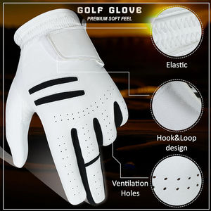 Acheter des gants de golf personnalisés professionnels emballage marque privée gant de golf main gauche Cabretta cuir gants de golf pour hommes en peau de mouton - Product Image 2