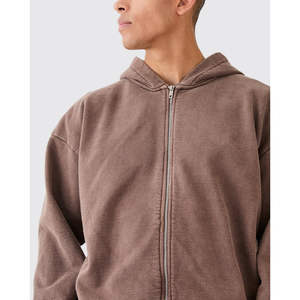 เสื้อฮู้ดซิปสำหรับผู้ชายเสื้อฮู้ดผ้าฝ้าย100% วินเทจปักลาย3D สำหรับผู้ชายซักกรดเฮฟวี่เวทตามสั่ง - Product Image 2