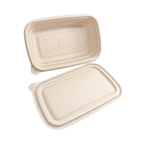 Boîtes alimentaires biodégradables en amidon de maïs robustes pour hamburgers, gâteaux, pains et nouilles, avec couvercle anti-fuite, compatibles micro-ondes, design personnalisé, vente en gros