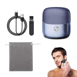 Afeitadora Eléctrica Recargable USB para Hombre, Mini Afeitadora de Doble Cabezal para Viaje, Uso en Seco y Húmedo, Resistente al Agua IPX7, Cuchilla Doble Azul, Lavable - Product Image 2