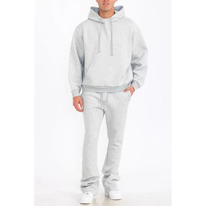 Survêtement évasé 100% coton Logo personnalisé Sweat à capuche et pantalon de survêtement évasé Jogger Ensemble deux pièces Survêtement évasé à impression numérique - Product Image 2