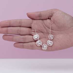 สร้อยคอแฟชั่นพวงบาแกตต์สีโรสโกลด์ - Product Image 1