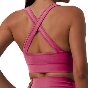 NOUVEAUX ENSEMBLES DE VÊTEMENTS DE FITNESS DE GYM PERSONNALISÉS TENUES DE SPORT TAILLE HAUTE ENSEMBLE DE YOGA DOUX SANS COUTURE À SECHAGE RAPIDE - Product Image 2