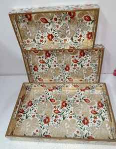 Haute qualité taille personnalisée Floral conçu corne os résine incrustation plateau de service Durable décoratif pour cuisine maison hôtel attrayant - Product Image 2