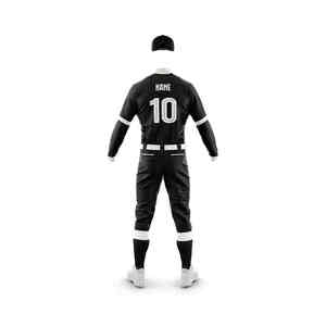 Jersey de béisbol con botones sublimados de poliéster personalizado con pantalón de tercer cuarto, proveedor de uniformes de béisbol personalizados en Pakistán - Product Image 6