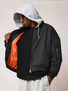Chaqueta de invierno acolchada de gama alta Unisex Trilaminate impermeable transpirable Bomber suave lona rompevientos cierre de cremallera para hombres - Product Image 3
