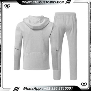 Jogger sweat à capuche avec fermeture éclair vêtements de sport pour hommes ensembles de survêtements de gym pour hommes de haute qualité - Product Image 2
