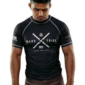 Ensembles de rashguards à manches longues personnalisés pour enfants, en Spandex/Nylon extensible et respirant, avec short de MMA/BJJ et votre propre logo - Product Image 5