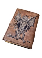 Créature démoniaque imprimé livre blanc des ombres 100% Journal en cuir véritable Vintage à la main couverture rigide Deckle Art papier cahier