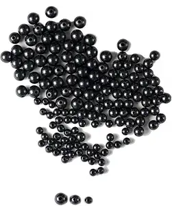 卡累利阿传统顺尼特石珠不同尺寸批发用于工艺和珠宝制作，黑色珠子用于DIY