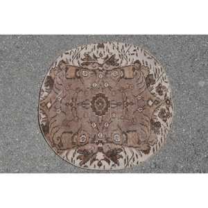 Haute qualité 2.6 X 2.7ft laine tapis moderne Patchwork Design pour adolescent chambre salon Latex soutenu marron Beige Rectangle - Product Image 1