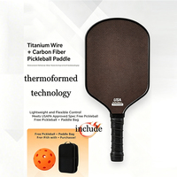 Pala de Pickleball Termoformada de 16 mm, Superficie de Fibra de Carbono 12K, Núcleo de Panal, Diseño Ligero y Duradero, Entretenimiento para Niños