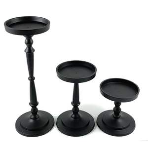 Portavelas de hierro decorativo artesanal con acabado vintage elegante para bodas fiestas o uso doméstico acogedor - Product Image 3